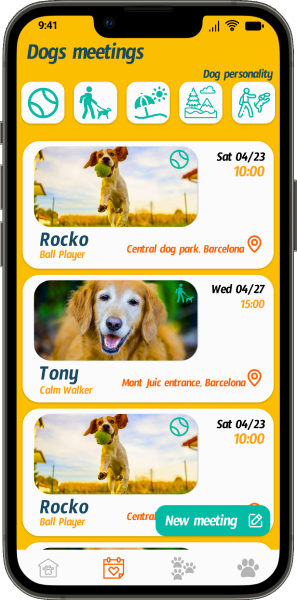 Mobile phone showing barkedin app