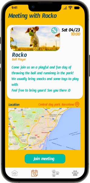 Mobile phone showing barkedin app
